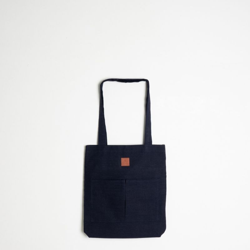 Linen Tote Bag (Navy Blue)
