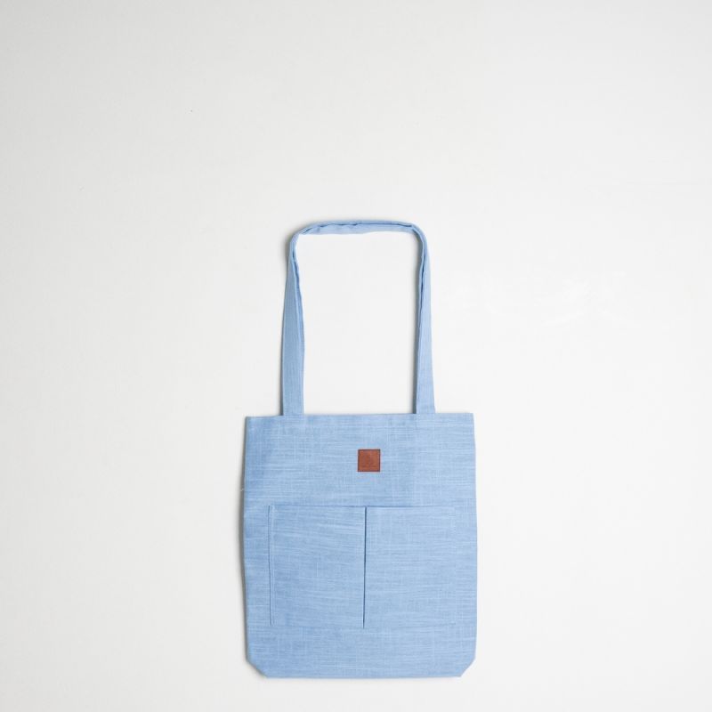 Linen Tote Bag (Baby Blue)
